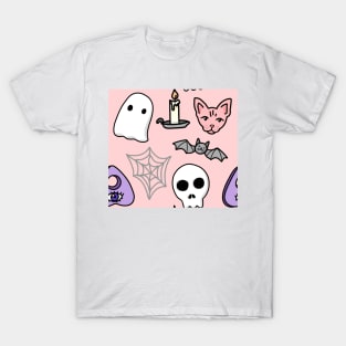 Pink Pastel Spooky Pattern T-Shirt